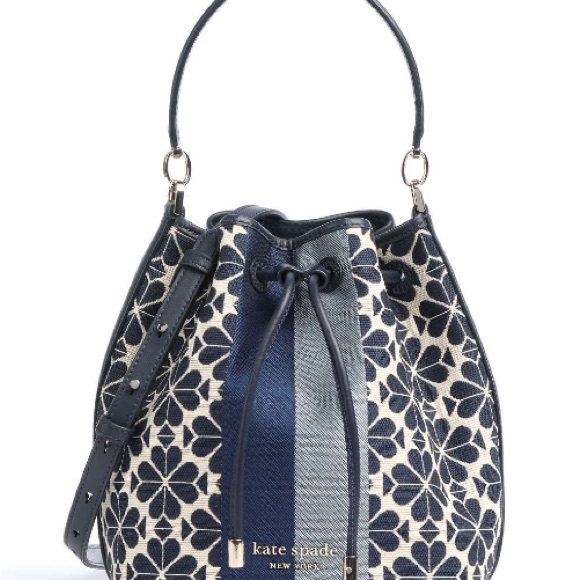 KATE SPADE NEW YORK Flower Jacquard Stripe Bucket bag blue - Picture 2 of 10